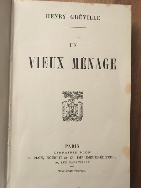 Un vieux ménage