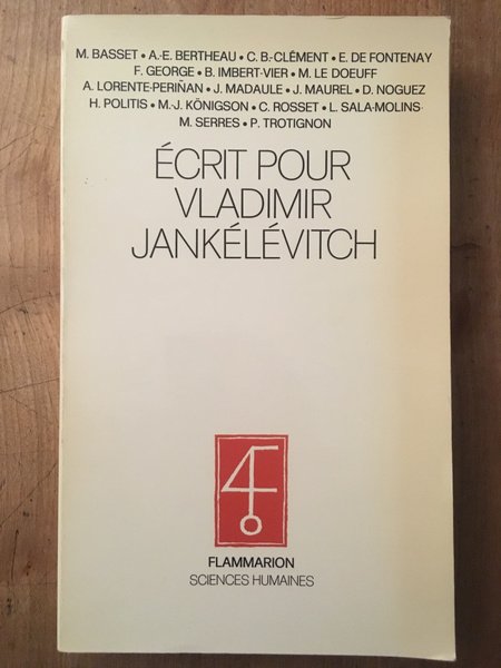 Écrit pour Vladimir Jankélévitch