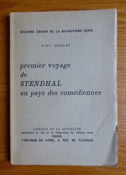 Premier voyage de Stendhal au pays des comédiennes