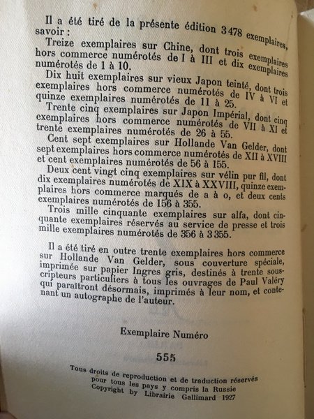 Monsieur Teste, édition grand papier