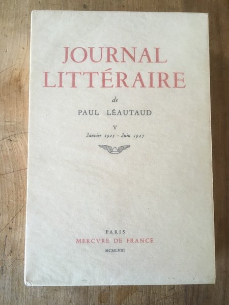 Journal Litteraire Tome 5 Janvier 1925-Juin 1927