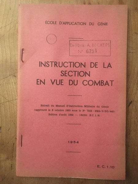 Instruction de la section en vue du combat