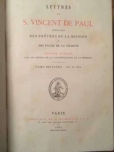 Lettres de Saint Vincent de Paul