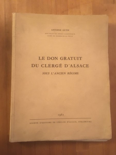 Le don gratuit du clergé d'Alsace sous l'Ancien Régime