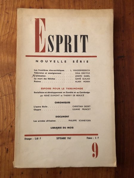 Revue Esprit Septembre 1967, Espoirs pour le Tiers-Monde