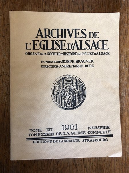 Archives de l'Eglise d'Alsace 1961