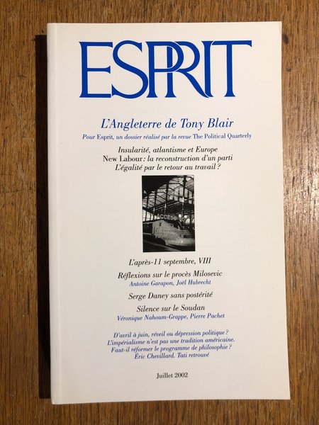 Revue Esprit Juillet 2002, l'Angleterre de Tony Blair