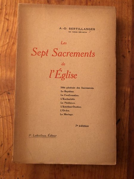 Les sept sacrements de l'Eglise