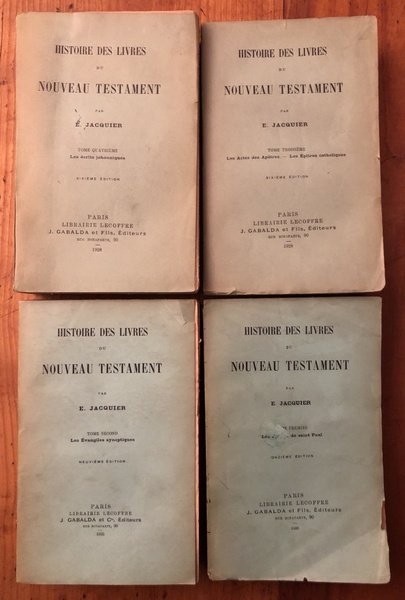 Histoire des livres du Nouveau Testament (4 volumes)