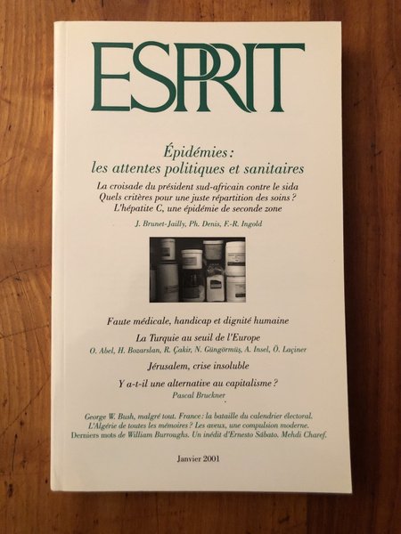 Esprit Janvier 2001, Epidémies : les attentes politiques et sanitaires