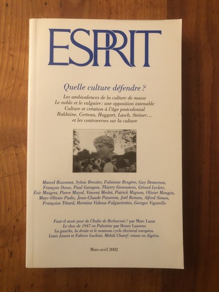 Revue Esprit Mars-Avril 2002, Quelle culture défendre ?