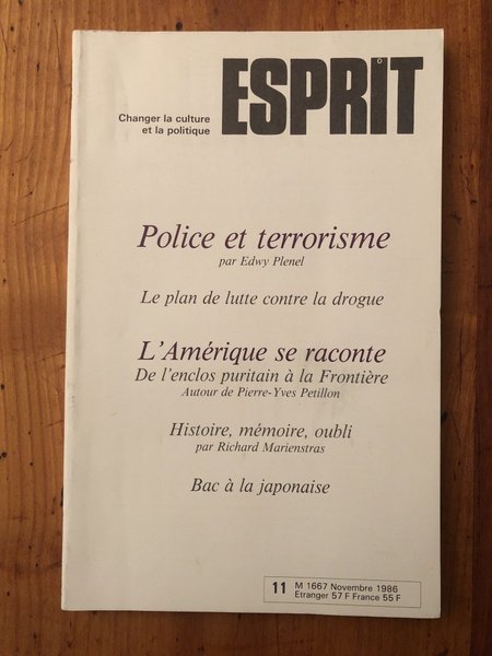 Revue Esprit Novembre 1986