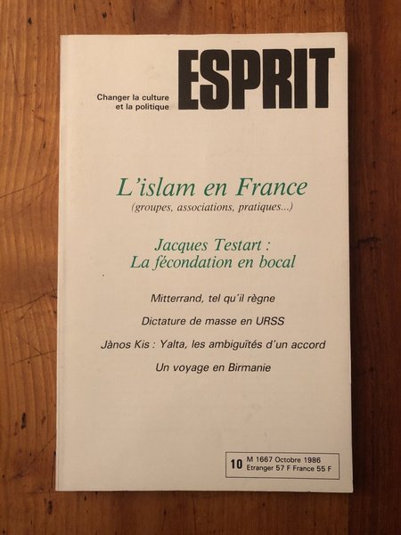 Revue Esprit Octobre 1986