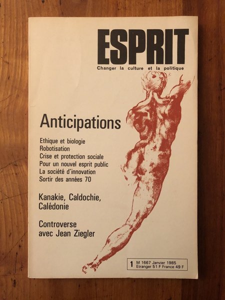 Revue Esprit Janvier 1985 Anticipations