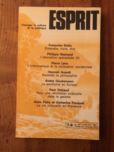 Revue Esprit Juillet-Août 1982