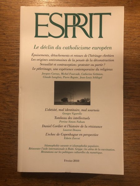 Revue Esprit Février 2010, Le déclin du catholicisme