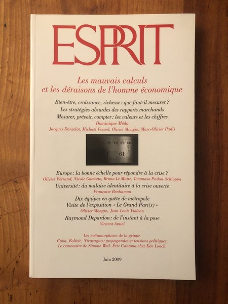 Revue Esprit juin 2009, Les mauvais calculs et les déraisons …