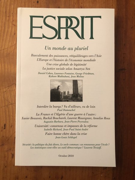 Revue Esprit Octobre 2010, Un monde au pluriel