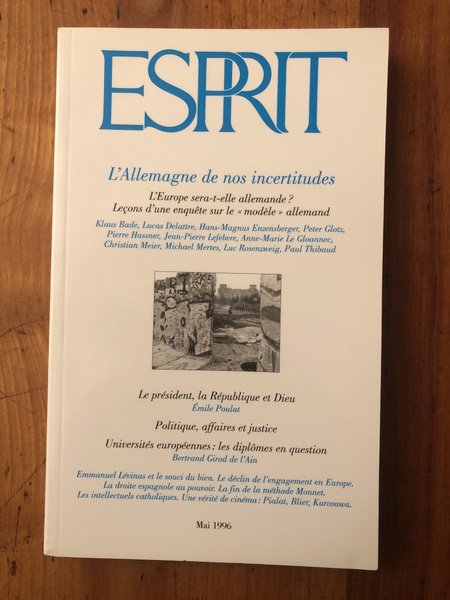 Revue Esprit Mai 1996, L'Allemagne de nos incertitudes