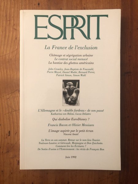 Revue Esprit Juin 1992 La France de l'exclusion