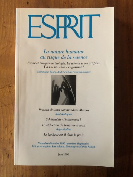 Revue Esprit Juin 1996 La nature humaine au risque de …