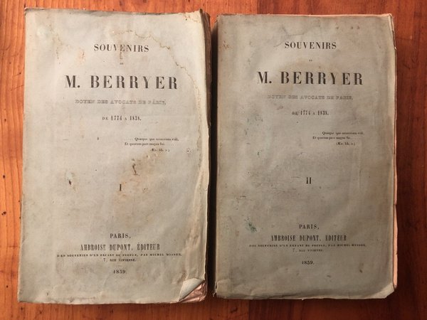 Souvenirs de M. Berryer, doyen des avocats de Paris de …