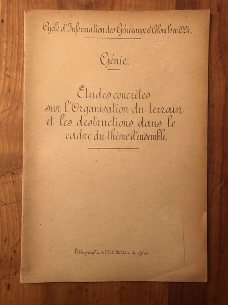 Etudes concrètes sur l'organisation du terrain et les destructions dans …
