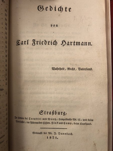 Theiler's hinterlassene Schriften, Gedichte von Carl Friedrich Hartmann