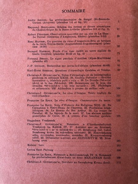 OGAM Tradition Celtique Tome XVIII Fasc 1-2, N°103-104, Janvier-Mars 1966