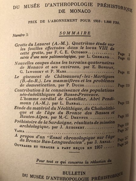 Bulletin du musée d'anthropologie préhistorique de Monaco N°5