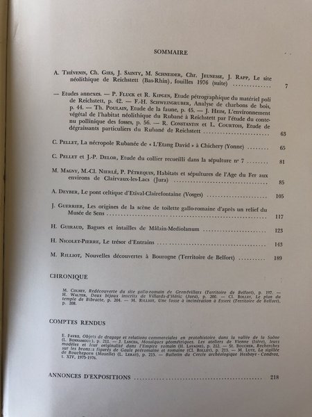 Revue archéologique de l'Est et du Centre-Est 1978 Tome XXIX …