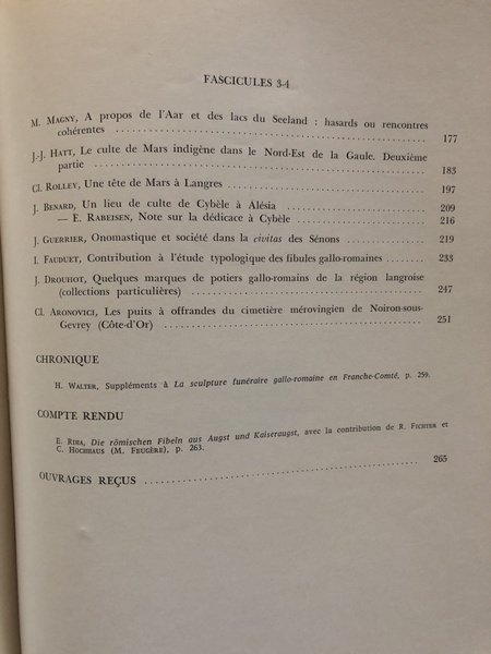 Revue archéologique de l'Est et du Centre-Est 1979 Tome XXX …