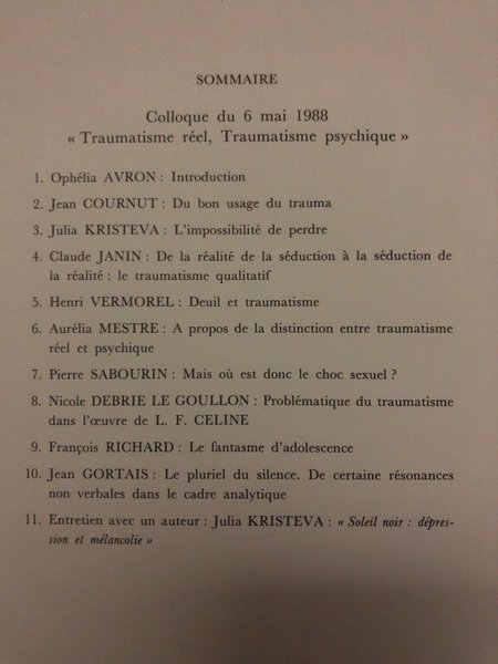 Cahier N°8 de l'Institut de Psycho-Pathologie Clinique