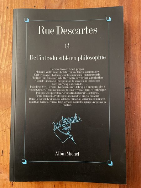 Rue Descartes Numéro 14, De l'intraduisible en Philosophie