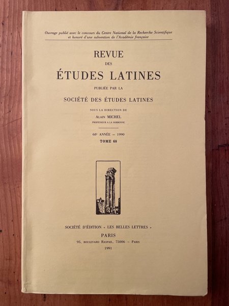 Revue des études latines 1990 Tome 68