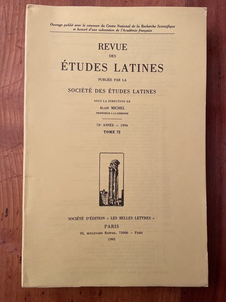 Revue des études latines 1994 Tome 72