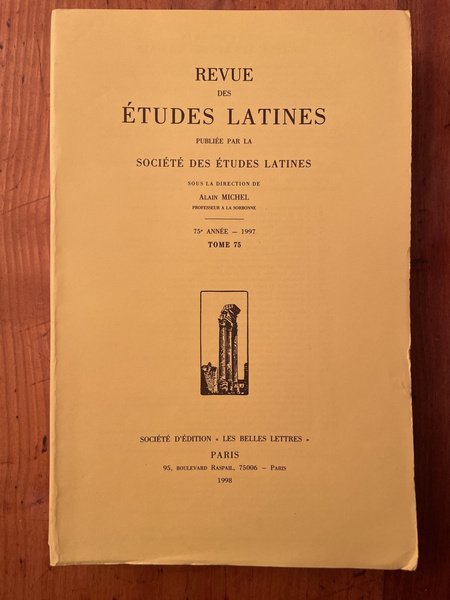 Revue des études latines 1997 Tome 75