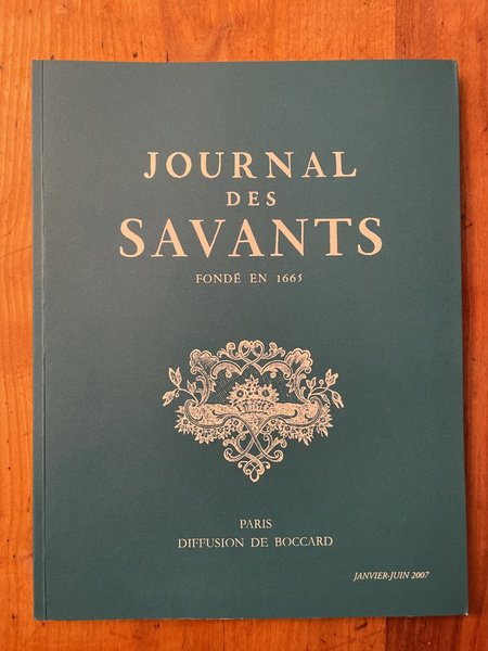 Journal des savants Janvier-Juin 2007