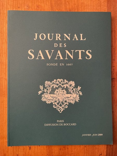 Journal des savants Janvier-Juin 2009