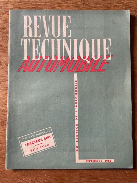 Revue Technique Automobile Tracteur Sift Septembre 1952 Numéro 77