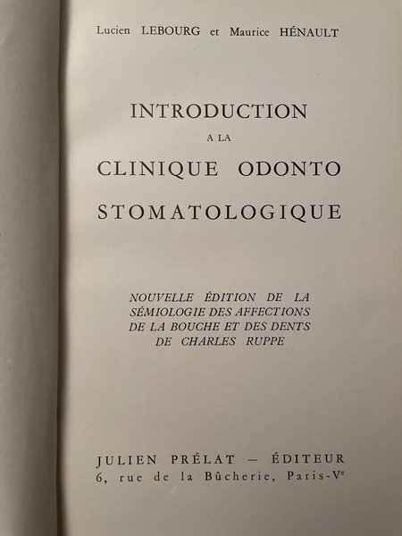 Introduction à la clinique odonto-stomatologique