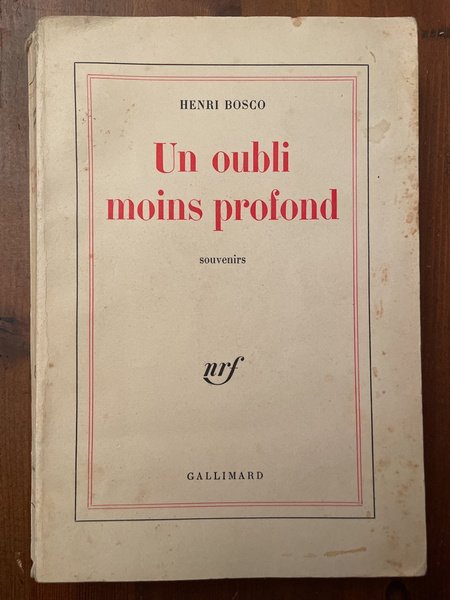 Un oubli moins profond