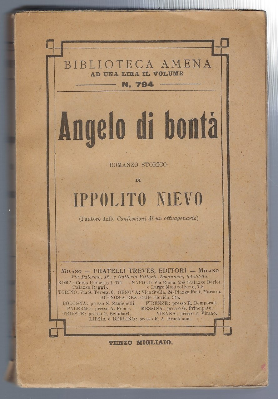 Angelo di bontà. Romanzo storico di Ippolito Nievo