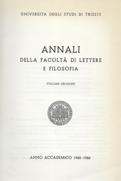 Annali della facoltà di lettere e filosofia