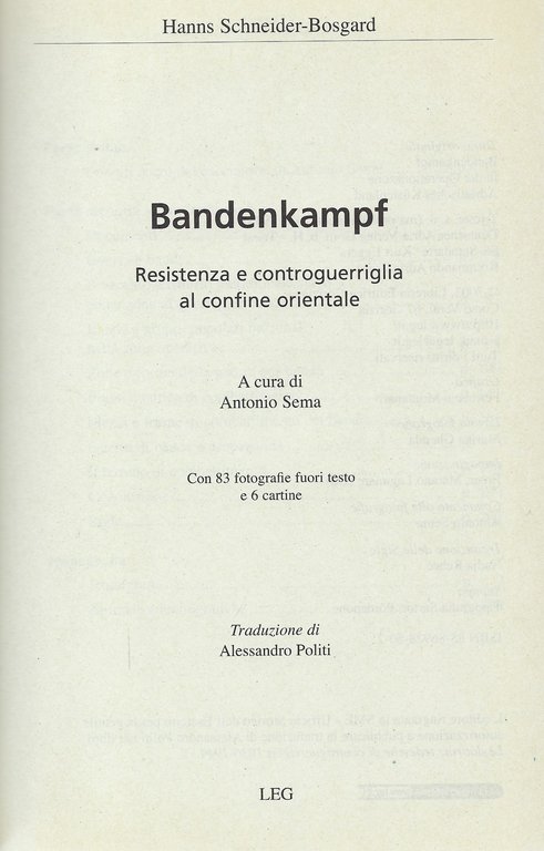 Banden Kampf - Resistenza e controguerriglia al confine orientale