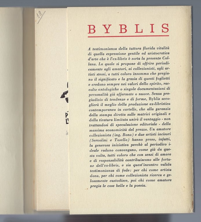 Ex libris italiani contemporanei - I - Byblis, collana diretta …