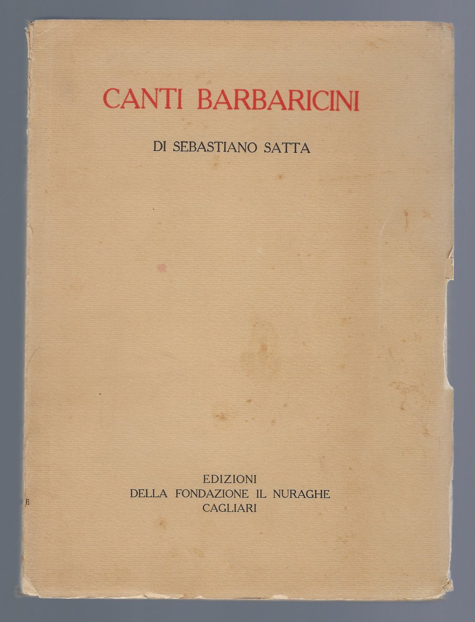 Canti Barbaricini di Sebastiano Satta