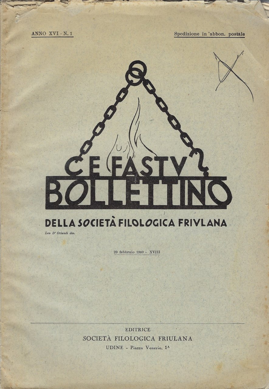 "Ce fastu?" Bollettino della Società filologica friulana Anno XVI - …