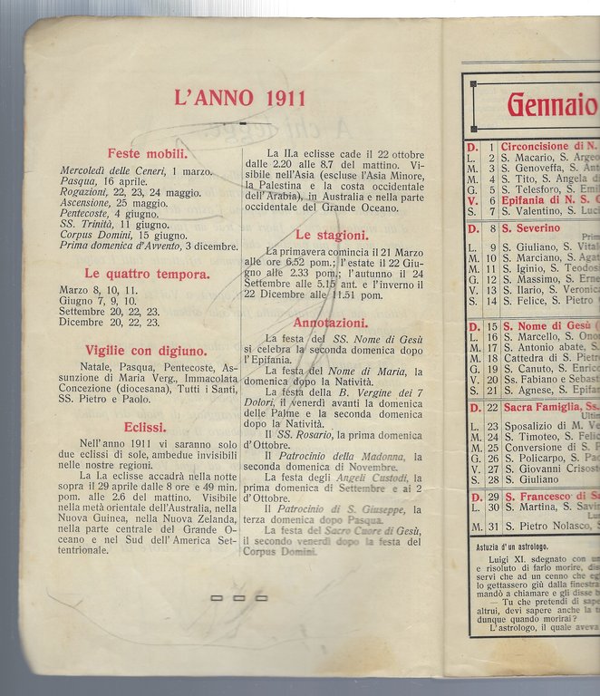 Charitas. Almanacco per l'anno 1911.