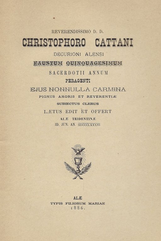 Christophoro Cattani nel 50°anno di sacerdozio